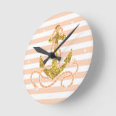 Girly Imitat-Glitzer-Anker Runde Wanduhr (Winkel)