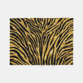 Girly Imitat-GoldGlitzer-Schwarzeszebra-Muster Fleecedecke (Vorderseite (Horizontal))