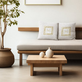 Girly-Imitate Weißleder-Marmor-Monogramm Kissen