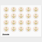 Girly Imitats Glitzer Anchor Runder Aufkleber (Blatt)