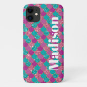 Girly Imitats Glitzer Mermaid Scales Muster Case M (Rückseite)