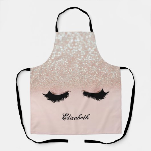 Girly Imitats Lashes, Glitzer Bokeh Ombre Schürze (Vorderseite)