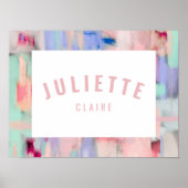 Girly Individuelle Name Print Pink Pastel Kid Room Poster (Vorne)