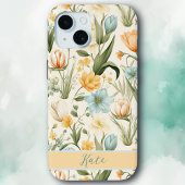 Girly Individuelle Name Spring Bouquet | Pastel Fl Case-Mate iPhone Hülle