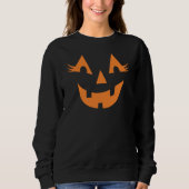 Girly Jack O Lantern Pumpkin Face Halloween Sweatshirt (Vorderseite)