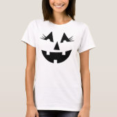 Girly Jack-O-Lantern Pumpkin Face Halloween T-Shirt (Vorderseite)