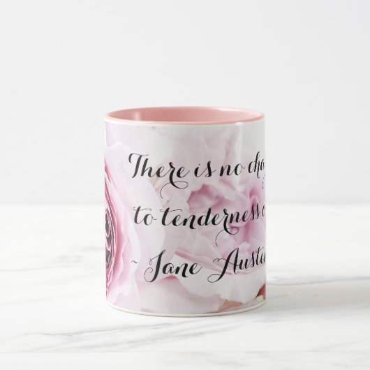 Girly Jane Austen Emma Buchangebot Rosa Rose Flora Tasse (Zentrum)