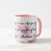 Girly Jane Austen Emma Buchangebot Rosa Rose Flora Tasse (VorderseiteRechts)