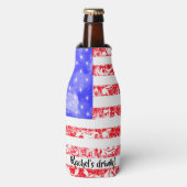 Girly July 4 Flagge Flaschenkühler (Flaschenvorderseite)
