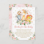 Girly Jungle Baby Shower Wilde Tiere buchen Begleitkarte (Vorne/Hinten)