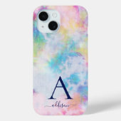 Girly-Krawatte-Dye-farbiger Monogramm-Name Case-Mate iPhone Hülle (Rückseite)