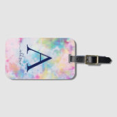 Girly-Krawatte-Dye-farbiger Monogramm-Name Gepäckanhänger (Vorderseite (Horizontal))