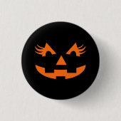 Girly Kürbislaterne Halloween Button (Vorderseite)