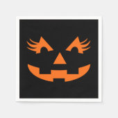 Girly Kürbislaterne Halloween Serviette (Vorderseite)