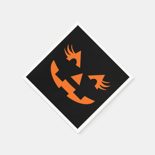 Girly Kürbislaterne Halloween Serviette (Ecke)