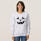 Girly Kürbislaterne Pumpkin Face Halloween Ash Sweatshirt (Vorne ganz)