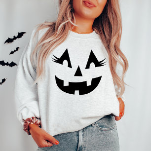 Girly Kürbislaterne Pumpkin Face Halloween Ash Sweatshirt