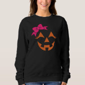 Girly Kürbislaterne Pumpkin Face Halloween Sweatshirt (Vorderseite)