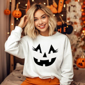 Girly Kürbislaterne Pumpkin Face Halloween Sweatshirt