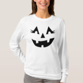 Girly Kürbislaterne Pumpkin Face Halloween T-Shirt (Vorderseite)