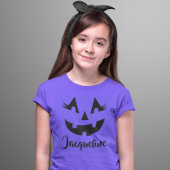 Girly Kürbislaterne Pumpkin Face Halloween T-Shirt