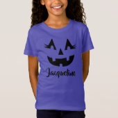 Girly Kürbislaterne Pumpkin Face Halloween T-Shirt (Vorderseite)