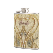 Girly Lace Purls und Bling Brides Flack Flachmann (Links)