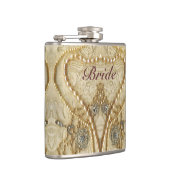 Girly Lace Purls und Bling Brides Flack Flachmann (Rechts)