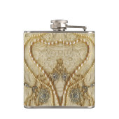 Girly Lace Purls und Bling Brides Flack Flachmann (Rückseite)