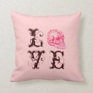 Girly lacy Zuckerschädel - Liebekissen Kissen