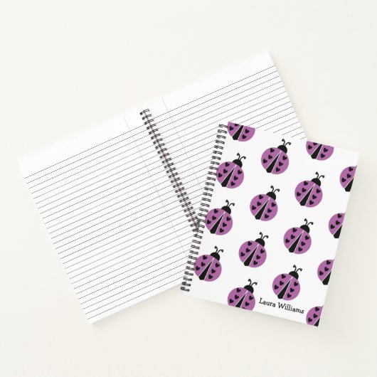 Girly Ladybug Personalisiert Notizblock (Innenseite)