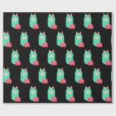 Girly Lama Emoji Geschenkpapier (Flach)