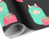 Girly Lama Emoji Geschenkpapier (Rolleneckpunkt)