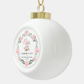 Girly Lamb Blush Blume Wreath Baby 1. Keramik Kugel-Ornament (Rechts)
