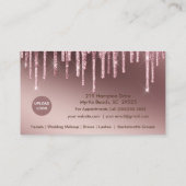 Girly Lash Artist Glitzer Business Cards Visitenkarte (Rückseite)