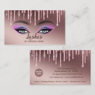 Girly Lash Artist Glitzer Business Cards Visitenkarte
