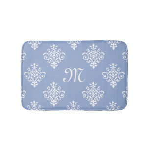 Girly Lavender Damask Muster mit schönem Monogramm Badematte