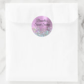 Girly Lavender Foil Holo Glitzer Geburtstag Runder Aufkleber (Tasche)