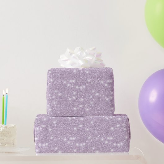 Girly Lavender Glitter Sparkle Birthday Geschenkpapier (Partygeschenke)