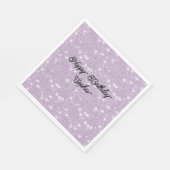 Girly Lavender Glitter Sparkle Birthday Serviette (Ecke)