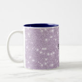 Girly Lavender Glitter Sparkle Birthday Zweifarbige Tasse (Links)