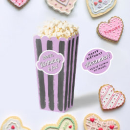 Girly Lavender Gray Stripes Popcorn Movie gestrich Geschenkschachtel