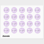 Girly Lavender Imitate Glitzer Personalisiert 16 Runder Aufkleber (Blatt)