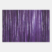 Girly Lavender Lila Glam Tinsel Streifen Geschenkpapier Set (Vorderseite 3)