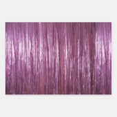 Girly Lavender Lila Glam Tinsel Streifen Geschenkpapier Set (Vorderseite 2)