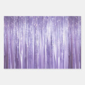 Girly Lavender Lila Glam Tinsel Streifen Geschenkpapier Set (Vorderseite)