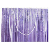 Girly Lavender Lila Glam Tinsel Streifen Große Geschenktüte (Rückseite)