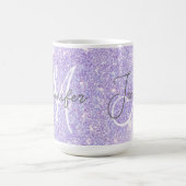 Girly Lavender Lila Glitzer Blush Monogram Name Kaffeetasse (Mittel)