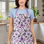 Girly Lavender Lila Rose Wasserfarbene Blume Schürze<br><div class="desc">Girly Lavender Lila Rose Wasserfarbene Schürze</div>