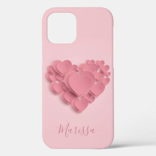 Girly Layered Pink Hearts Case-Mate iPhone Hülle